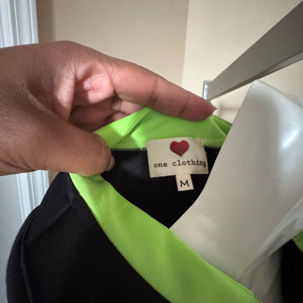 One Clothing Black and Neon Green Mini Dress - Picture 7 of 7